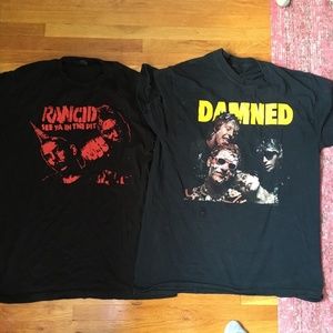 Two tee shirts - Rancid and Damned